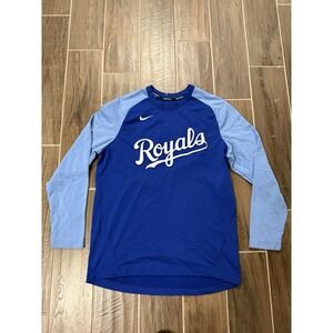 Men's Nike Baseball Dri Fit Kansas City Royals Long Sleeve Shirt Large